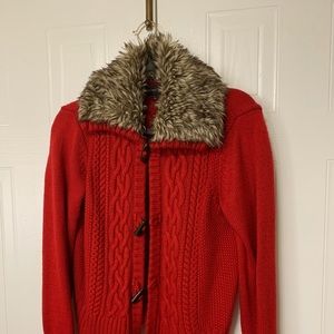Jones New York Knitted Red Sweater Size 10